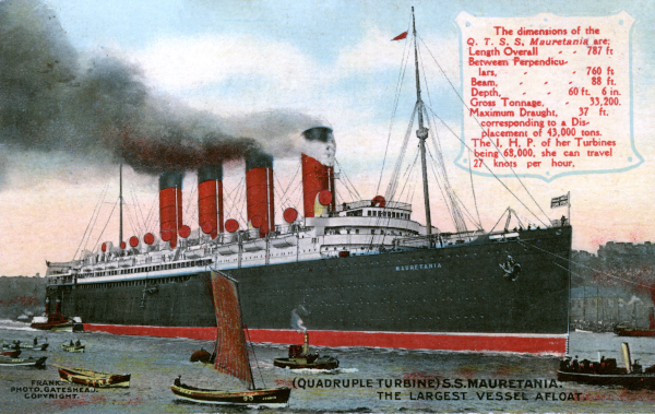 RMS Mauretania on the Tyne