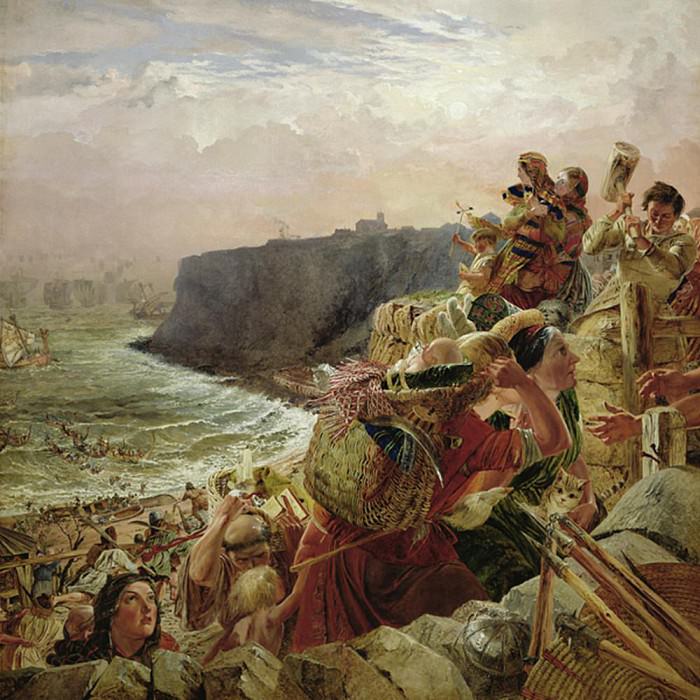 Landing of the Danish Vikings near Tynemouth,, William Bell Scott, full version