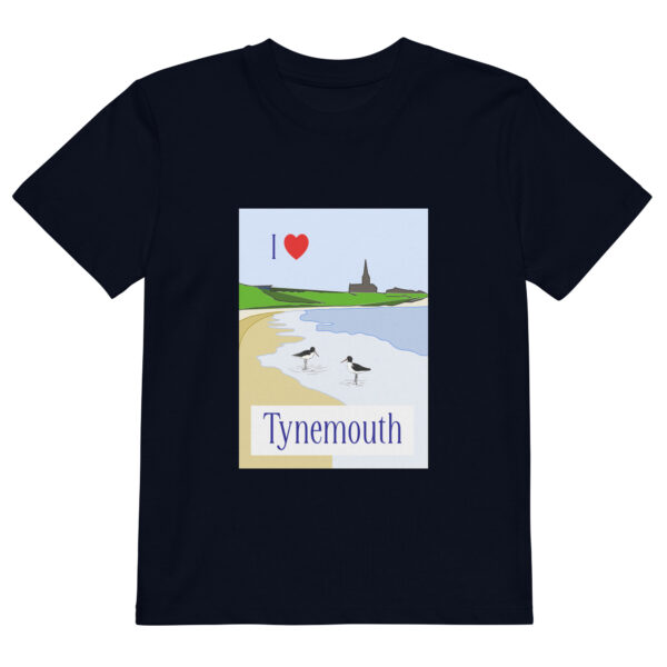 I Love Tynemouth Oystercatcher Organic Cotton T-Shirt – Kids 3-13 - Image 3