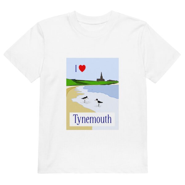 I Love Tynemouth Oystercatcher Organic Cotton T-Shirt – Kids 3-13