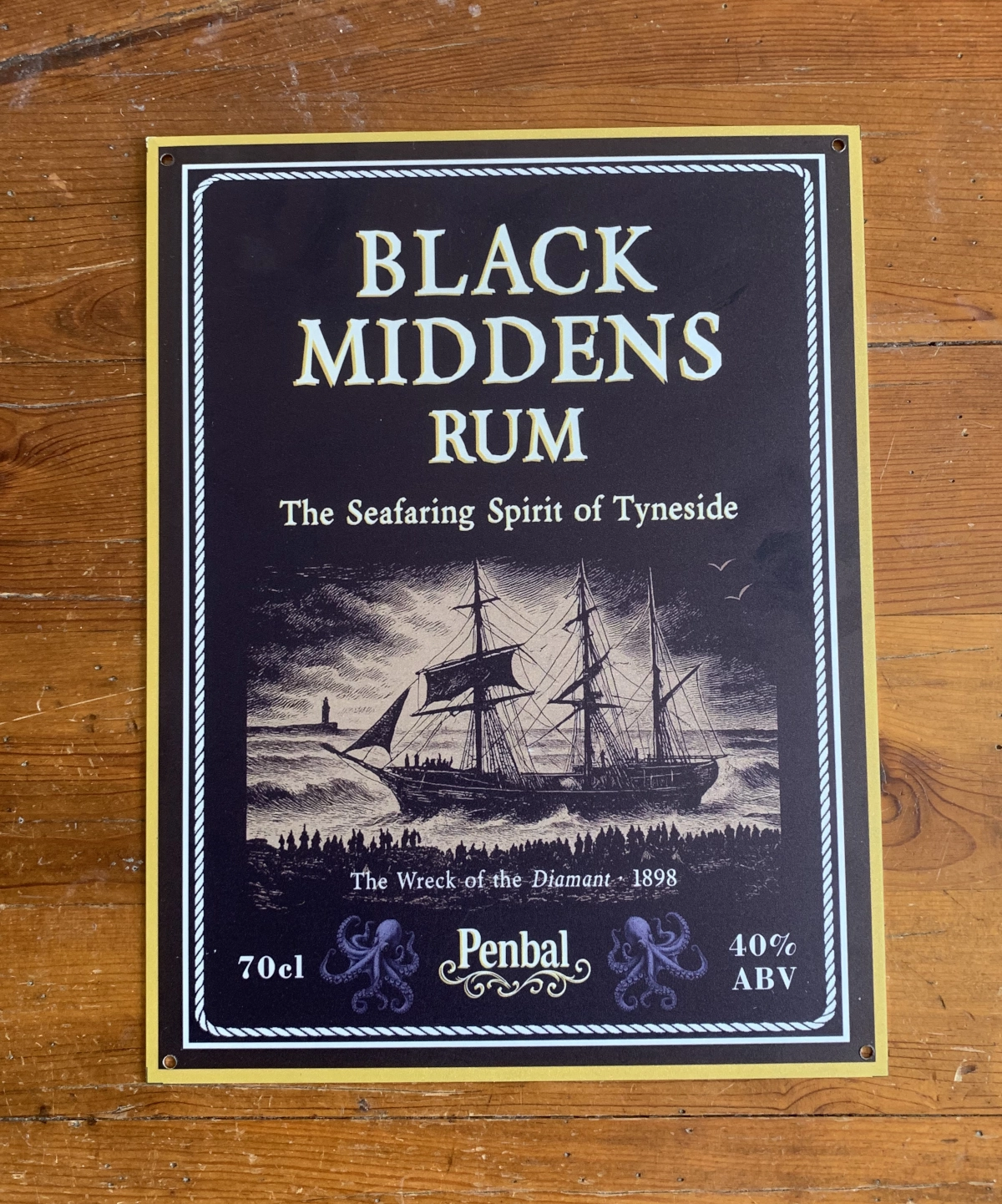 Black Middens Rum - Metal Sign
